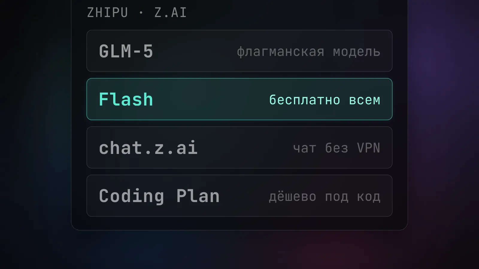 GLM (z.ai) от Zhipu: как пользоваться из России