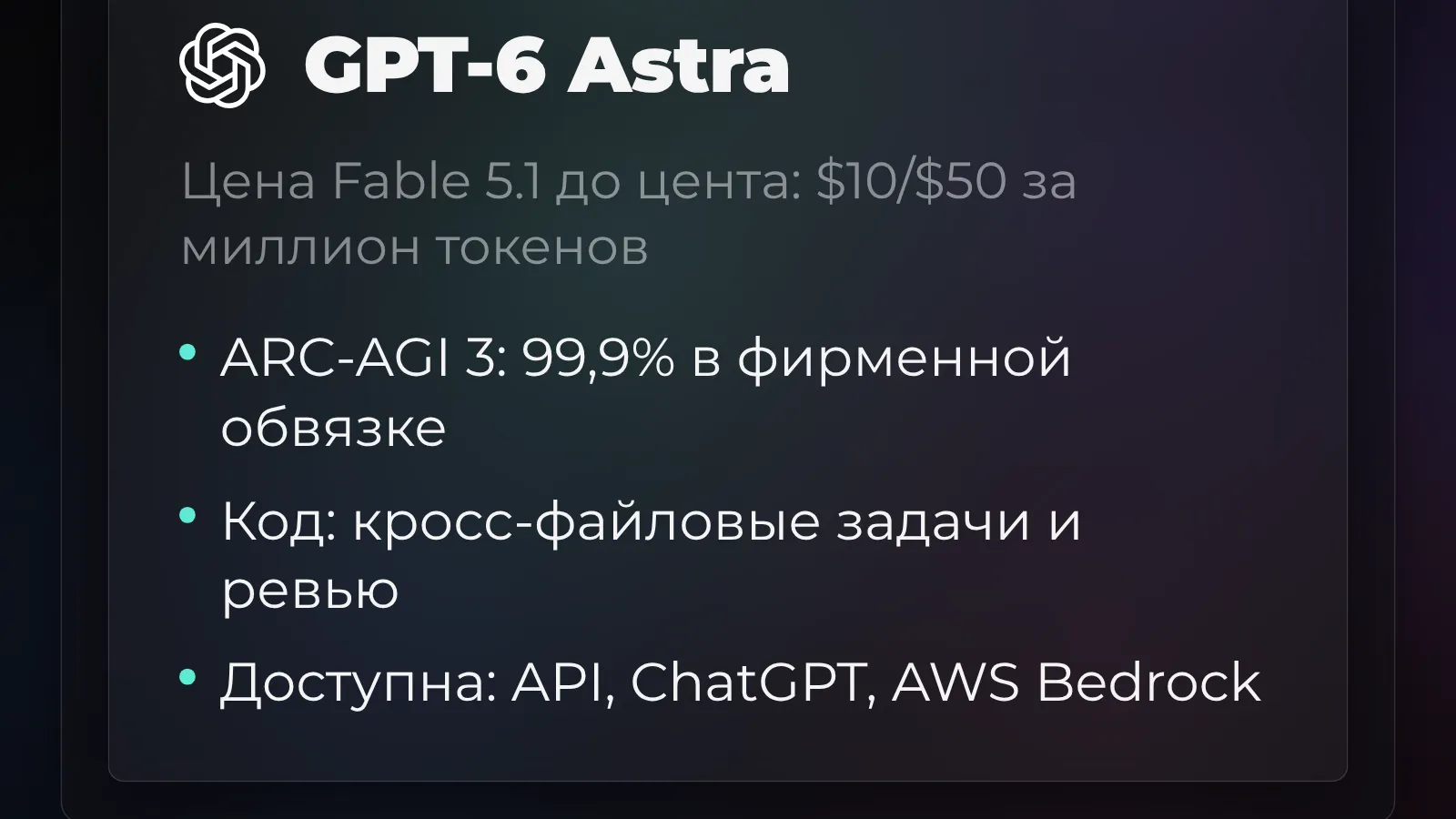 GPT-6 Astra: модель OpenAI по цене Fable - что умеет и как попробовать