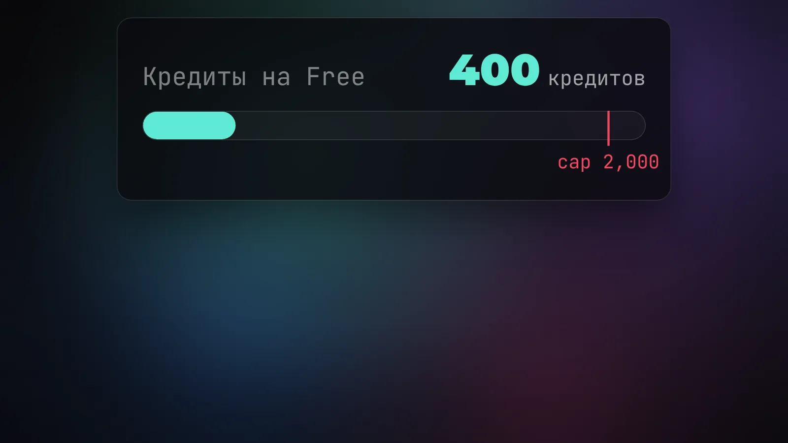 Кредиты бесплатного тарифа Gamma: 400 стартовых, до 2000 добирается рефералами