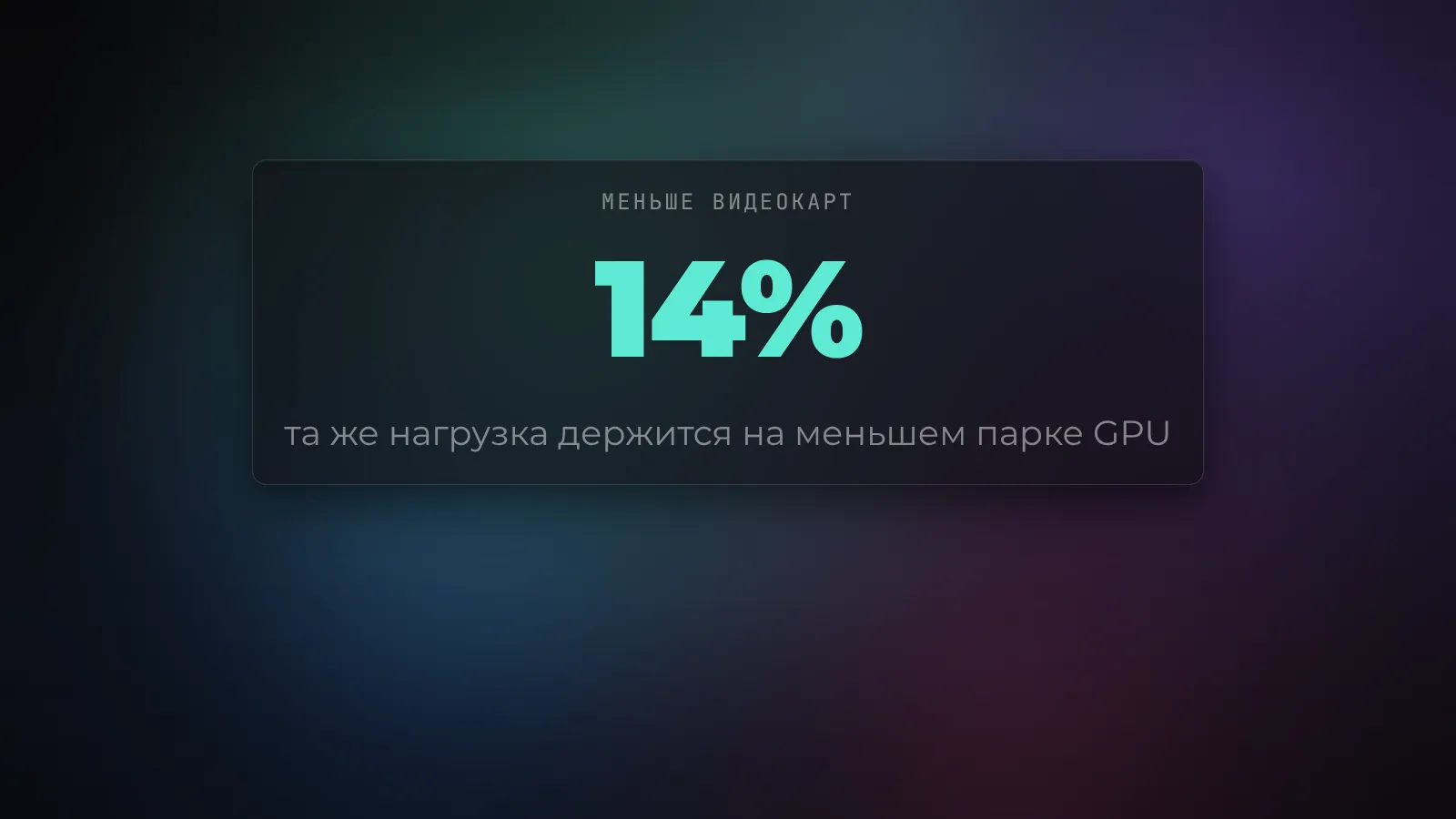 14% меньше видеокарт на ту же нагрузку после внедрения гистинга